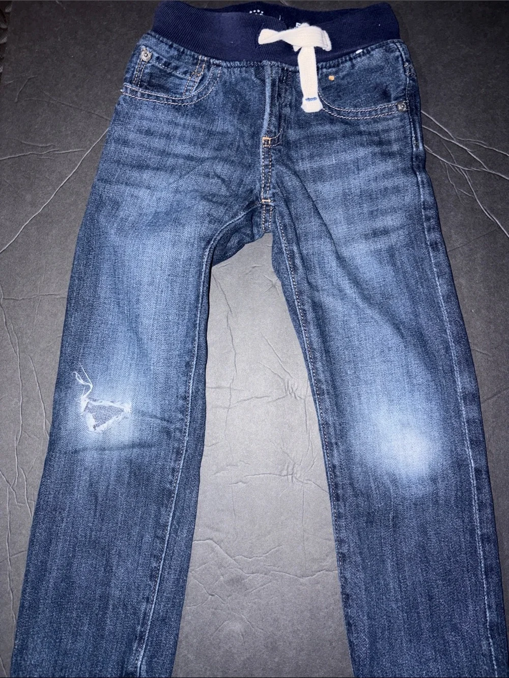 Boy's Blue Drawstring Waist Slim Jeans